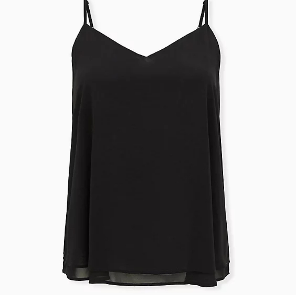Torrid size 2 black chiffon swing cami